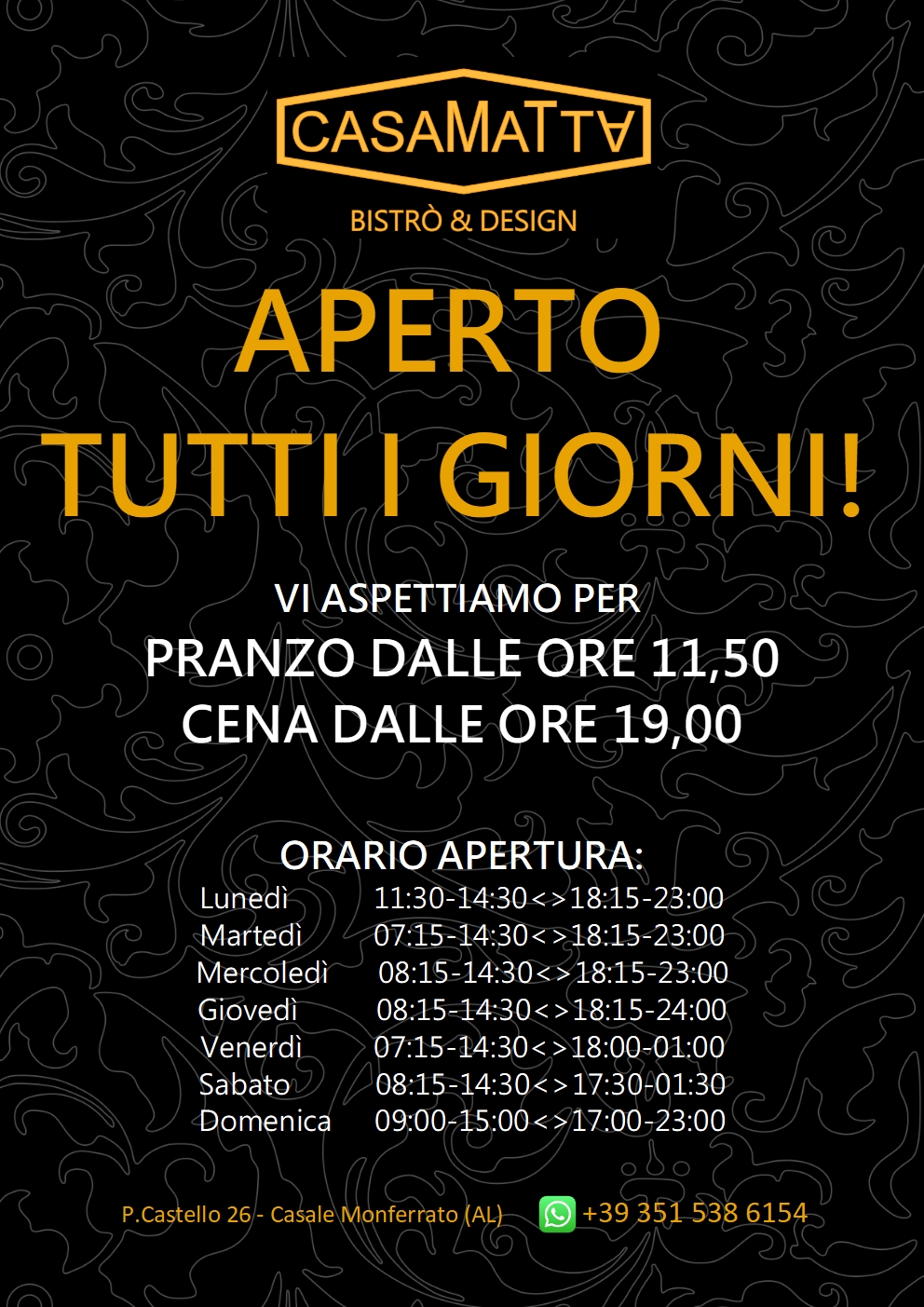 APERTO TUTTI I GIORNI!